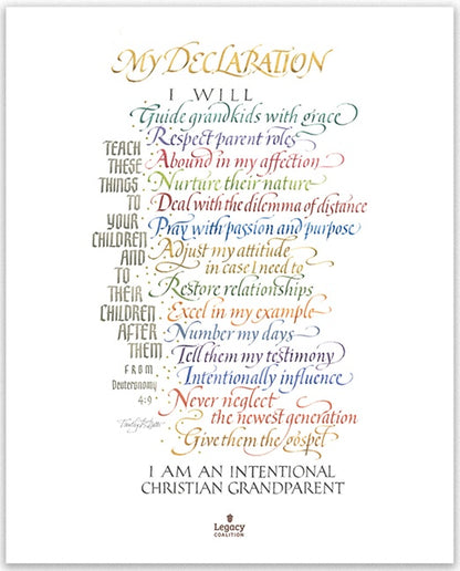 My Declaration Christian Grandparent Art Print, 8" x 10"
