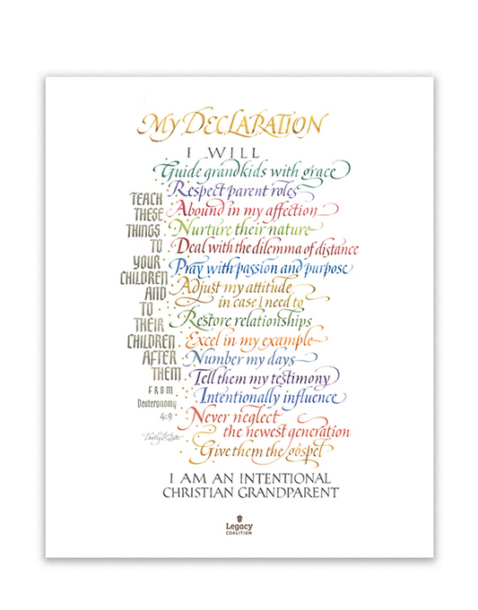 My Declaration: Intentional Christian Grandparent Print