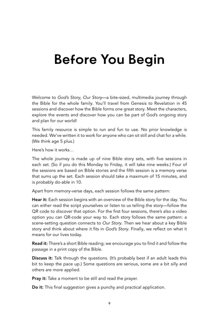 Look inside God’s Story, Our Story: Before You Begin, page 9