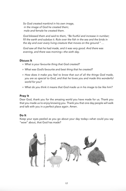 Look inside God’s Story, Our Story: Discuss It, Pray It and Do It, page 17